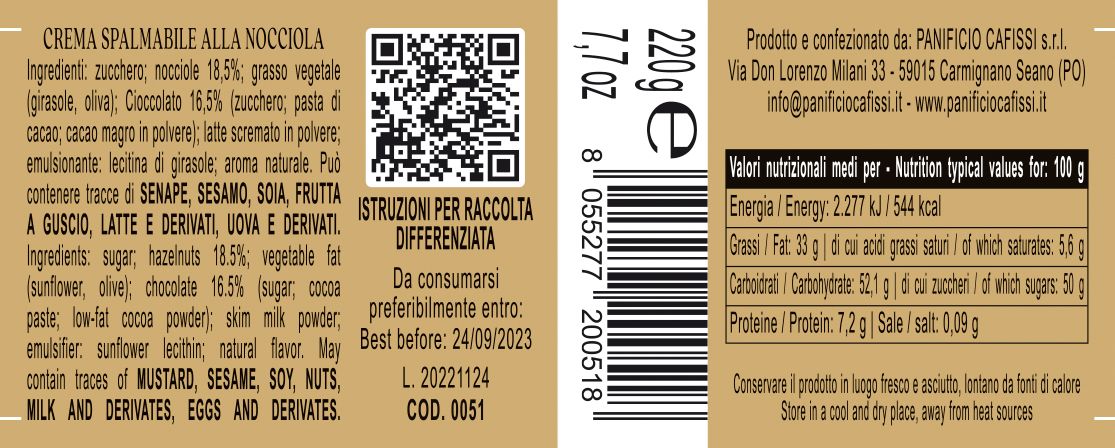 Crema Spalmabile alla Nocciola