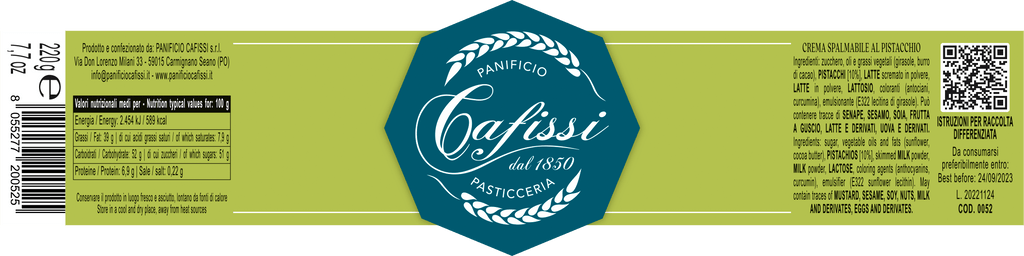 Crema Spalmabile al Pistacchio