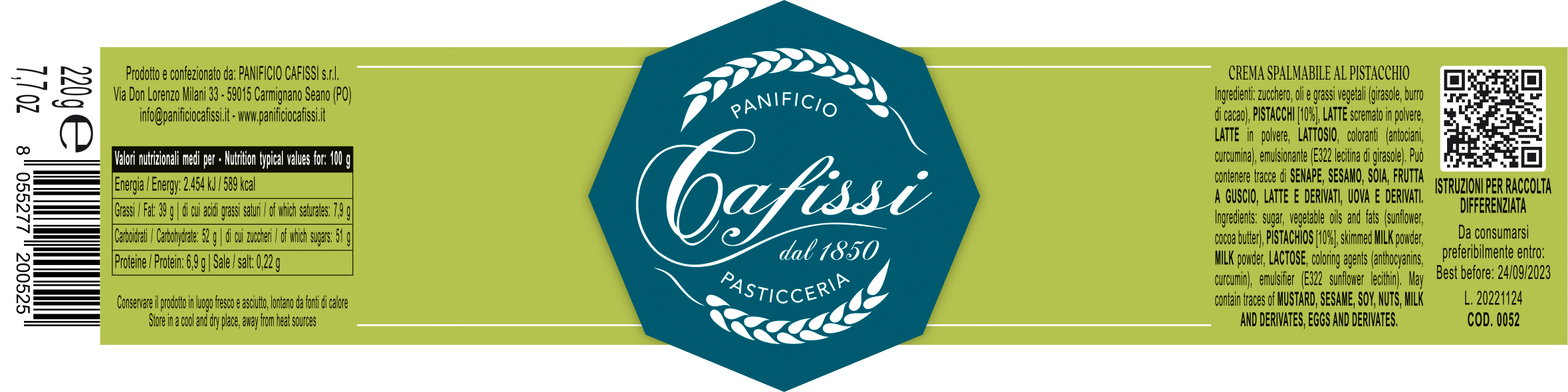 Crema Spalmabile al Pistacchio