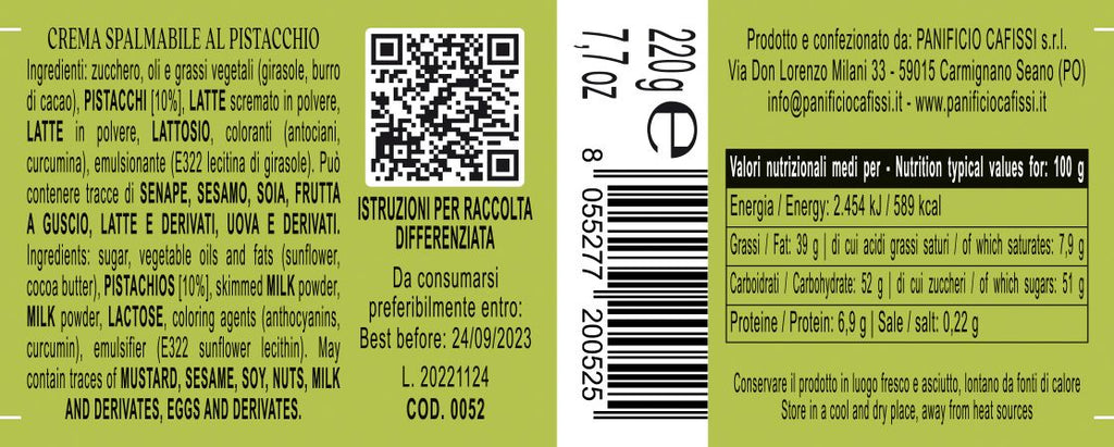 Crema Spalmabile al Pistacchio